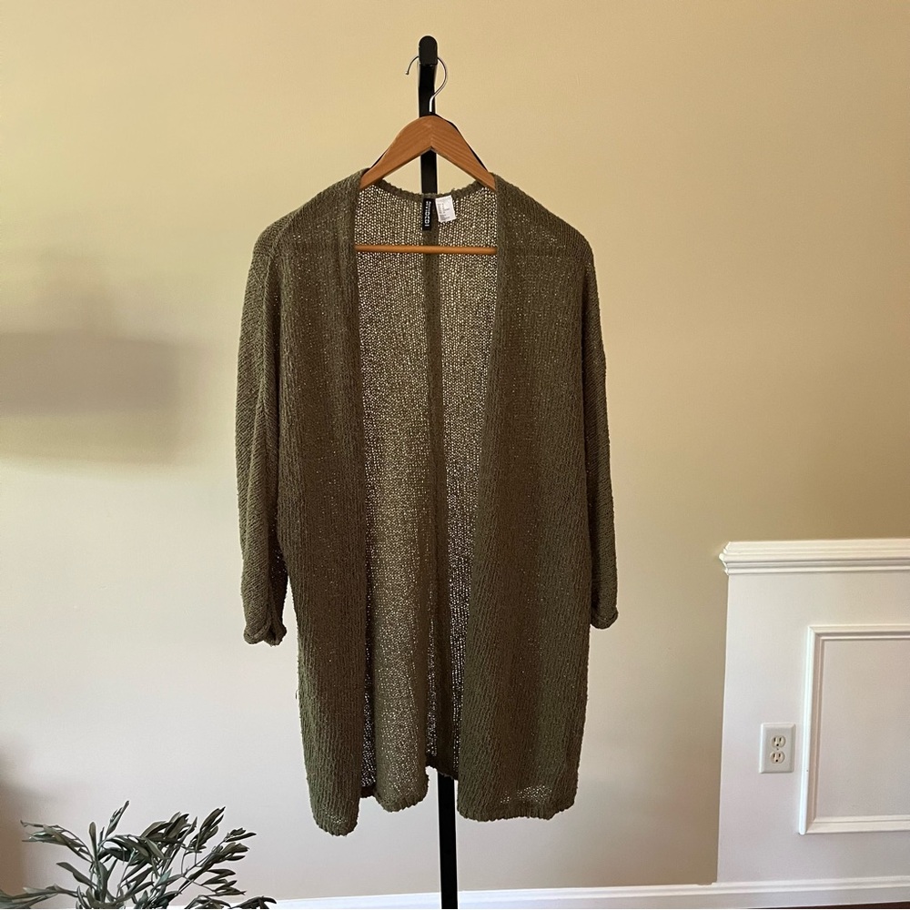 Olive Open-Front Women's Sweater